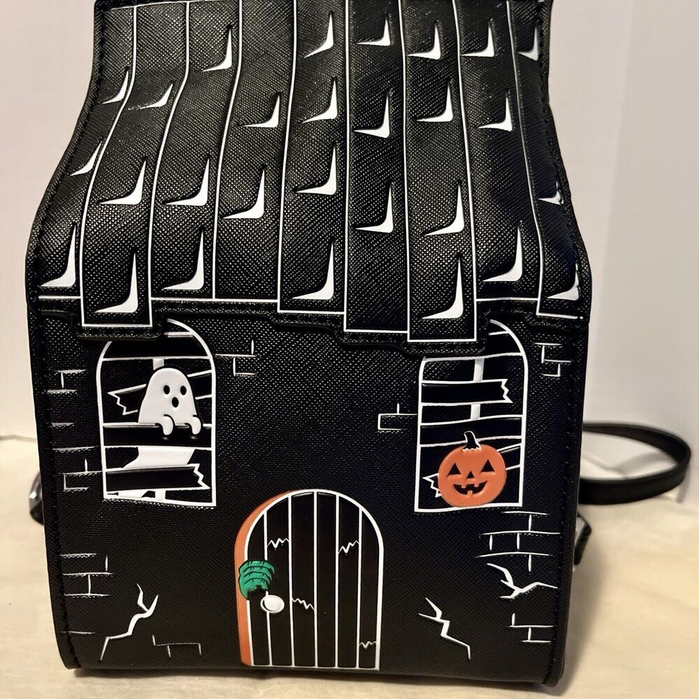 Mad Engine Haunted House‎ Halloween Purse Fine by Me Ghost Pumpkin Brick Roof